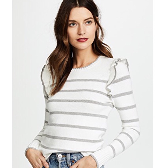 cupcakes & cashmere Sweaters - Cupcakes and Cashmere Ruffle Stripe Sweater Size M